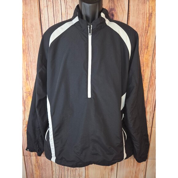 FootJoy FJ Black/White Windbreaker Golf Jacket Large - Picture 1 of 8